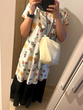 「Design Tshirts Store graniph（デザイン　ティーシャツ　ストア　グラニフ）のアイテム（シャツワンピース）」を使った、gudesatsuさん（レディース・155cm）の夏コーディネート