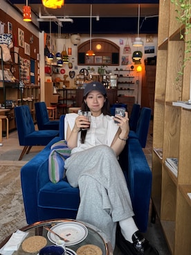 「Ameri（アメリ）のアイテム」を使った、ゆいさん（レディース・159cm）の春コーディネート