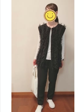 「チュールベスト」｜☆AYA☆さん（レディース・161cm）の春コーディネート
