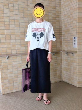 「Disney（ディズニー）のアイテム（Tシャツ/カットソー）」を使った、☆AYA☆さん（レディース・161cm）の夏コーディネート