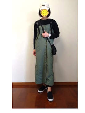 「カーキ」｜「アイテム（スリッポン）」を使った、☆AYA☆さん（レディース・161cm）の春コーディネート
