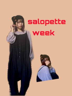 「n'OrLABEL（ノアールレーベル）のアイテム（オールインワン・サロペット）」を使った、アーチェミィ⭐︎さん（レディース・154cm）の秋コーディネート