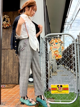 「axes femme（アクシーズファム）のアイテム（パンツ）」を使った、アーチェミィ⭐︎さん（レディース・154cm）の秋コーディネート