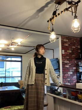 「axes femme（アクシーズファム）のアイテム（Tシャツ/カットソー）」を使った、アーチェミィ⭐︎さん（レディース・153cm）の冬コーディネート