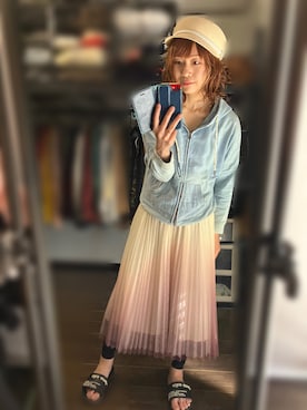 「春服みてみて」｜「アイテム（キャスケット）」を使った、アーチェミィ⭐︎さん（レディース・153cm）の春コーディネート