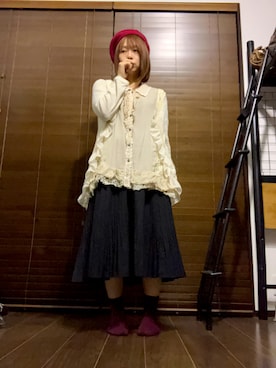 「axes femme（アクシーズファム）のアイテム（カーディガン/ボレロ）」を使った、アーチェミィ⭐︎さん（レディース・154cm）の秋コーディネート