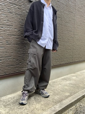 「LIDNM（リドム）のアイテム（カーゴパンツ）」を使った、ゆゆゆさん（メンズ・171cm）の秋コーディネート