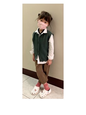 「crocs（クロックス）のアイテム」を使った、pathy5さん（キッズ・110cm）の冬コーディネート