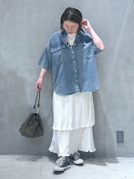 「アイテム（スカート）」を使った、asamiさん（レディース・155cm・30代）の春コーディネート