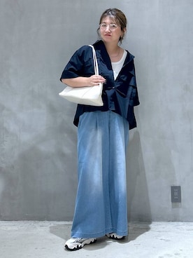 「アイテム（ボストンバッグ）」を使った、asamiさん（レディース・155cm・30代）の夏コーディネート