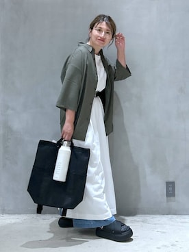 「着痩せ」｜「アイテム（ワンピース/ドレス）」を使った、asamiさん（レディース・155cm）の夏コーディネート
