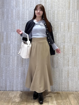 「アイテム（ノーカラージャケット）」を使った、minary1005さん（レディース・158cm）の秋コーディネート