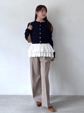 「アイテム（パンプス、イエロー系）」を使った、minary1005さん（レディース・158cm）の秋コーディネート