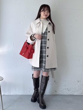 「ニット/セーター」｜「アイテム（ジャンパースカート）」を使った、minary1005さん（レディース・158cm）の冬コーディネート