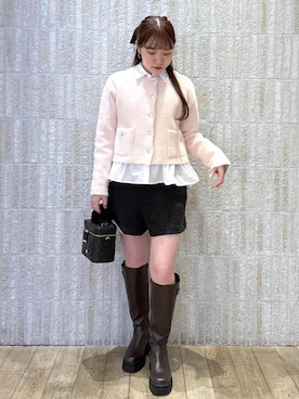 「アイテム（ノーカラージャケット）」を使った、minary1005さん（レディース・158cm・20代）の秋コーディネート