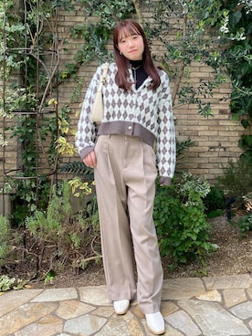 「スクエアトゥ」｜「アイテム（スラックス）」を使った、minary1005さん（レディース・158cm）の秋コーディネート