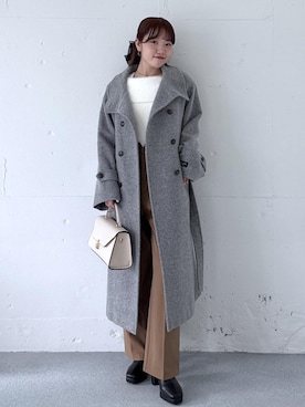 「VIS（ビス）のフェザーヤーンオフショルもちもちリブニット/イージーケア（ニット/セーター）」を使った、minary1005さん（レディース・158cm）の秋コーディネート