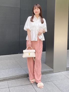 「バルーン袖」｜minary1005さん（レディース・158cm）の夏コーディネート