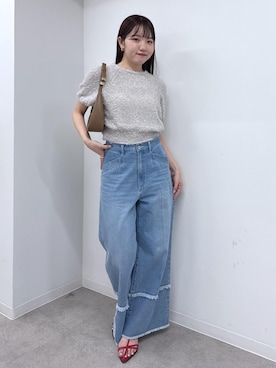 「Juze（ジュゼ）のナロークロスメタルヒールサンダル（サンダル）」を使った、minary1005さん（レディース・158cm・20代）の夏コーディネート