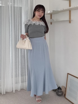 「VIS（ビス）のカップ付きアメスリキャミソール（キャミソール、ホワイト系）」を使った、minary1005さん（レディース）の夏コーディネート