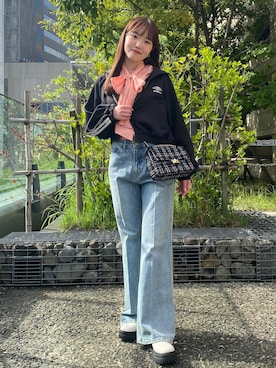 「チェーンバッグ」｜「アイテム（その他アウター）」を使った、minary1005さん（レディース・158cm）の秋コーディネート