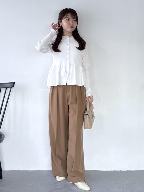 美得】ペプラムニットカーディガン/イージーケア（カーディガン/ボレロ