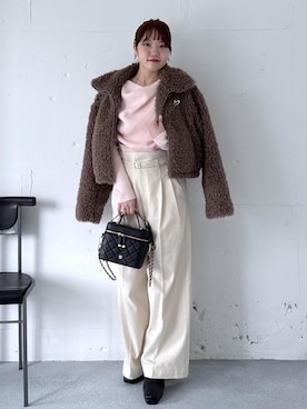 「VIS（ビス）のもちもちドレープリブニットトップス/イージーケア（ニット/セーター）」を使った、minary1005さん（レディース・158cm）の秋コーディネート