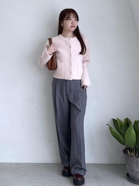 「アイテム（ノーカラージャケット）」を使った、minary1005さん（レディース・158cm・20代）の秋コーディネート