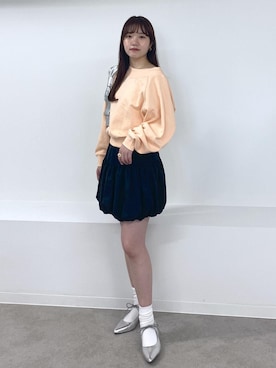 「アイテム（スカート、ブラック系）」を使った、minary1005さん（レディース・158cm）の冬コーディネート