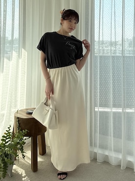 「VIS（ビス）のエアリーソフト2WAYミニショルダー（ショルダーバッグ、ホワイト系）」を使った、minary1005さん（レディース）の夏コーディネート