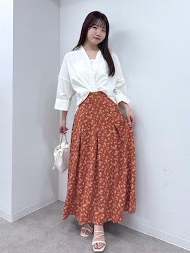 「VIS（ビス）のチェーンハンドル2WAY巾着バッグ（ハンドバッグ）」を使った、minary1005さん（レディース・158cm・20代）の夏コーディネート
