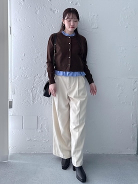 「アイテム（ヘアアクセサリー）」を使った、minary1005さん（レディース・158cm）の冬コーディネート