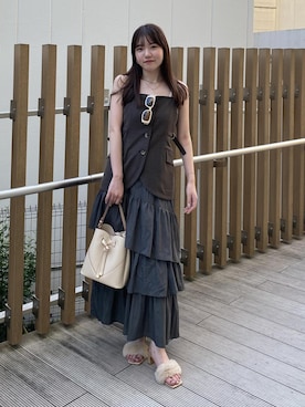 「ワンハンドル」｜「アイテム（スカート）」を使った、minary1005さん（レディース・158cm）の秋コーディネート
