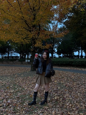 「アイテム（ジャケット/アウター）」を使った、Rioさん（レディース・156cm・10代）の秋コーディネート