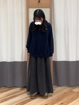 「タートルネック」｜「アイテム（その他シューズ）」を使った、ayuさん（レディース・153cm）の冬コーディネート