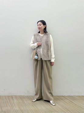 「アイテム（ポーチ）」を使った、Nakamotoさん（レディース・152cm）の冬コーディネート