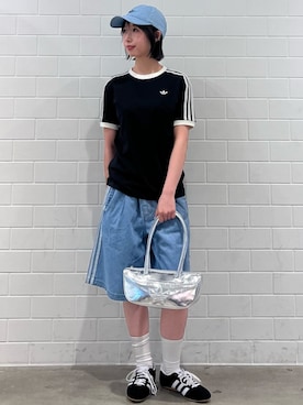 「adidas（アディダス）のトーキョー/ Tokyo（シューズ、ブラック系）」を使った、RHさん（レディース・158cm）の春コーディネート