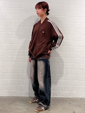 「アイテム（ジャージ）」を使った、RHさん（レディース・158cm）の冬コーディネート