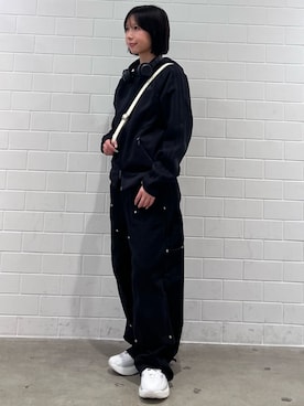「adidas（アディダス）のTRF ボウリング バッグ / アディダスオリジナルス adidas Originals（ハンドバッグ、ベージュ系）」を使った、RHさん（レディース・158cm）の秋コーディネート