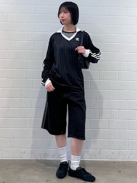 「adidas（アディダス）のトーキョー Tokyo / アディダスオリジナルス adidas Originals ローカットスニーカー（スニーカー、ブラック系）」を使った、RHさん（レディース・158cm）の春コーディネート