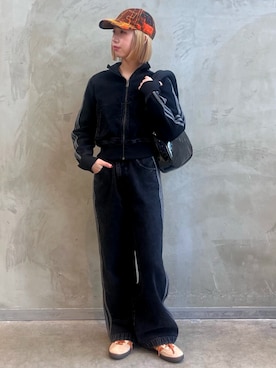 「アディダスオリジナルス」｜「アイテム（デニムジャケット）」を使った、RHさん（レディース・159cm）の春コーディネート