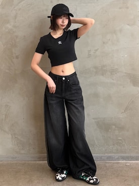 「adidas（アディダス）のサンバ LT / SAMBA LT / アディダスオリジナルス adidas Originals（スニーカー）」を使った、RHさん（レディース・158cm）の夏コーディネート