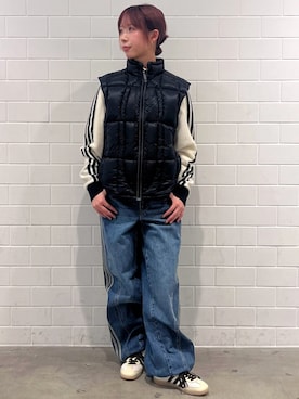 「adidas（アディダス）のプレミアム ニット ジャージー / アディダスオリジナルス adidas Originals（ニット/セーター）」を使った、RHさん（レディース・158cm）の冬コーディネート