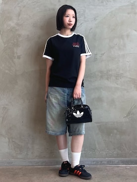 「アディダスオリジナルス」｜「アイテム（ショルダーバッグ）」を使った、RHさん（レディース・158cm）の夏コーディネート