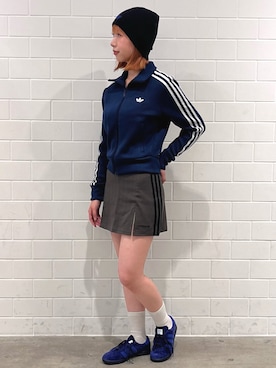 「adidas originals」｜「アイテム（ニットキャップ/ビーニー）」を使った、RHさん（レディース・158cm）の秋コーディネート