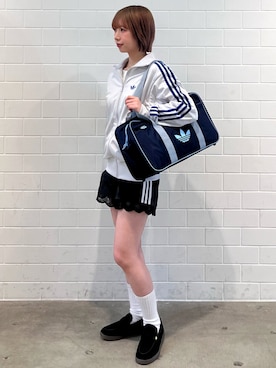 「adidas（アディダス）のHANDBALL SPEZIAL LOAFER / ハンドボール スペツィアル ローファー / アディダスオリジナルス adidas Originals（スニーカー、ブラック系）」を使った、RHさん（レディース・158cm）の春コーディネート