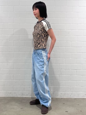 「adidas（アディダス）のハンドボール スペツィアル / HANDBALL SPEZIAL / アディダスオリジナルス adidas Originals（スニーカー、ブラウン系）」を使った、RHさん（レディース・158cm）の夏コーディネート