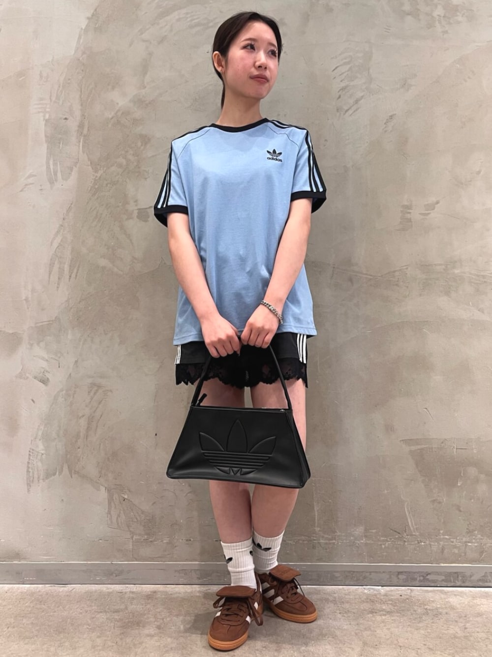 アディダス アディカラー スリーストライプTシャツ キッズ - ブルー