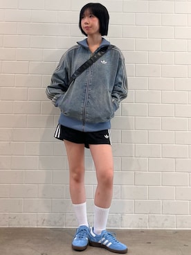 「adidas（アディダス）のハンドボール スペツィアル [Handball Spezial Shoes] スニーカー / アディダスオリジナルス adidas Originals（スニーカー、ブルー系）」を使った、RHさん（レディース・158cm）の秋コーディネート