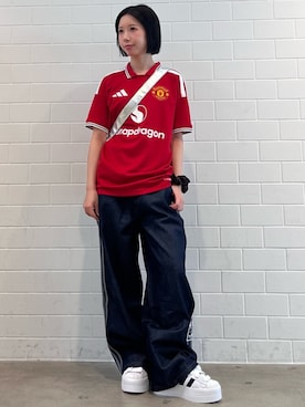 「adidas（アディダス）のスーパースター スタック / SUPERSTAR STACK / 厚底スニーカー / アディダスオリジナルス adidas Originals（スニーカー、ホワイト系）」を使った、RHさん（レディース・158cm）の夏コーディネート